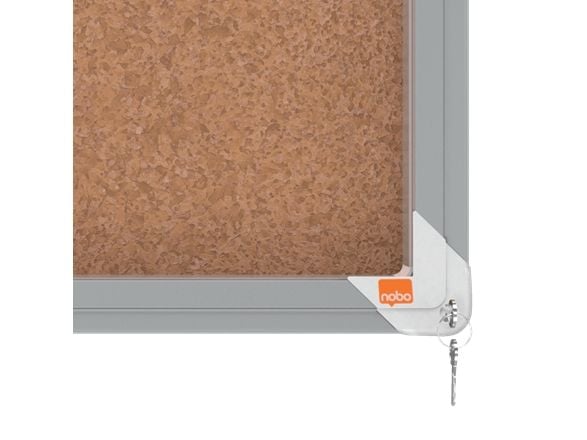 Nobo Premium Plus låsbar korktavle med skyvedør 8xA4, Innendørs, Brun, Aluminium, Aluminium, 4 mm, Kork