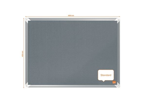 Nobo Premium Plus filttavle 60x45cm, Grå, Aluminium, Aluminium, Felt, Standard, 600 mm