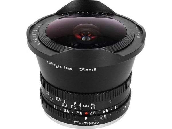 TTArtisan APS-C 7.5mm F2 Fisheye, Bredt fiskeøye, 11/8, Nikon Z