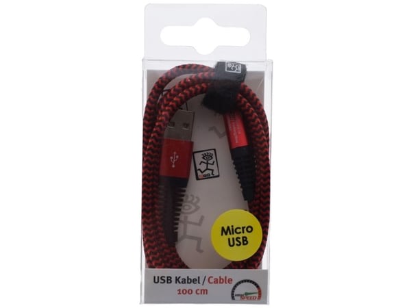 2GO 795945, 1 m, USB B, Micro-USB B, Röd
