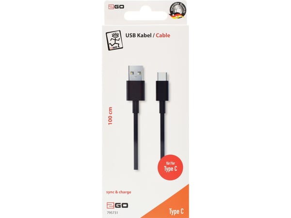 2GO 795731, 1 m, USB B, USB C, USB 3.2 Gen 1 (3.1 Gen 1), Lajittelu