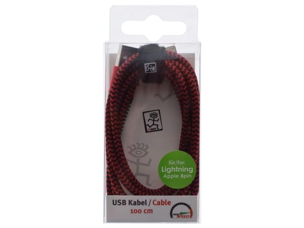 2GO 795946, 1 m, Lightning, USB B, Hankjønn, Hankjønn, Rød
