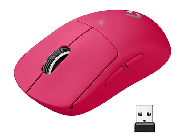 Logitech PRO X SUPERLIGHT trådløs spillmus - Mus - Optisk - 5 knapper - Trådløs - LIGHTSPEED - Logitech LIGHTSPEED-mottaker - Magenta