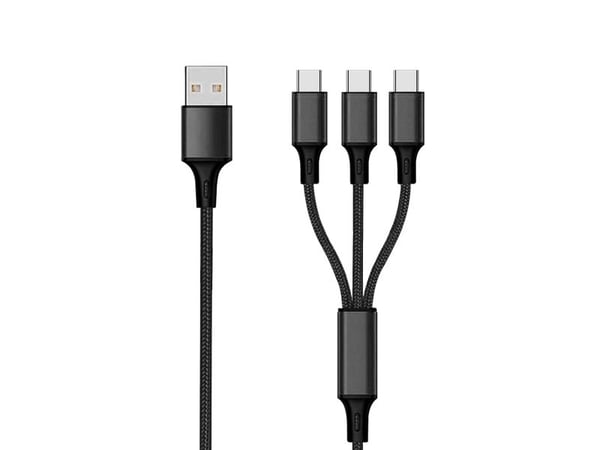 2GO 797156, 1,5 m, USB B, 3 x USB C, Sort 2GO 797156, 1,5 m, USB B, 3 x USB C, Sort