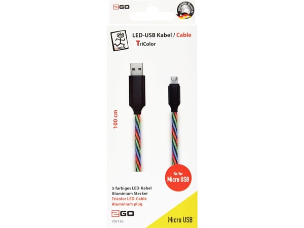 2GO 797145, 1 m, USB B, Micro-USB B, Flerfarget