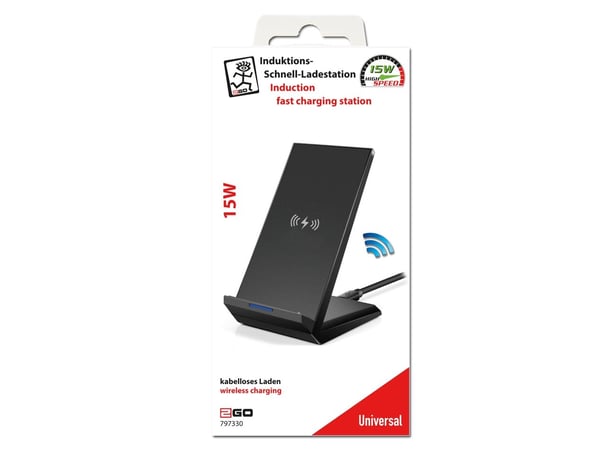 2GO 797330, Innendørs, USB, 9 V, Trådløs lading, Sort
