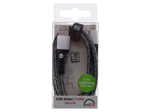 Kaapeli USB 2GO 2GO USB datakaapeli - hopea - 100cm Applen 8-napaiselle tietokoneelle