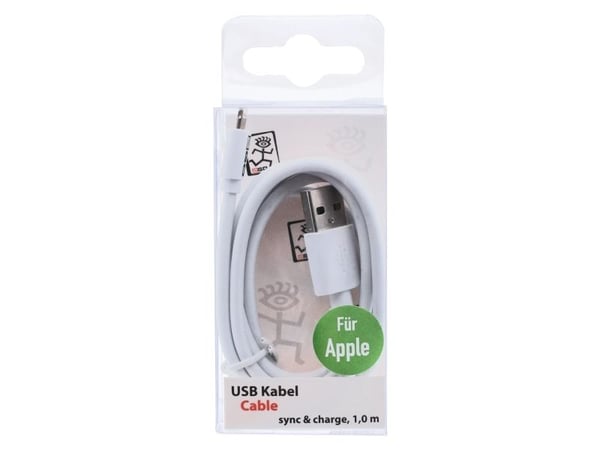 2GO 795781, 1 m, Lightning, USB B, Uros, Uros, Valkoinen