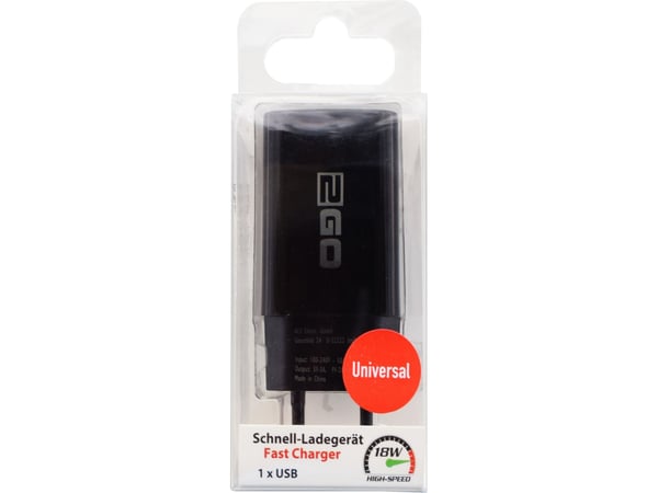 2GO pikalaturi 1x Universal USB musta
