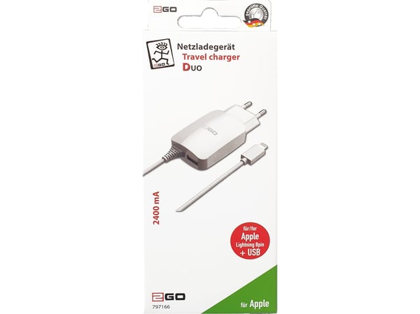 2GO 797166, inomhus, AC, 5 V, 1,4 m, Vit