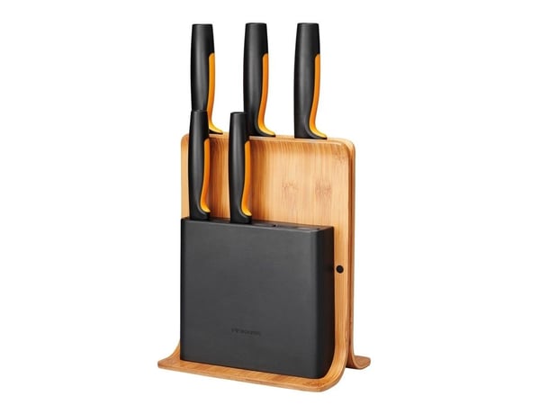 Fiskars 1057552, Knivblokk, Bamboo, Plast, Rustfritt stål, Tre, Rektangel, 21,3 cm, 1,48 kg