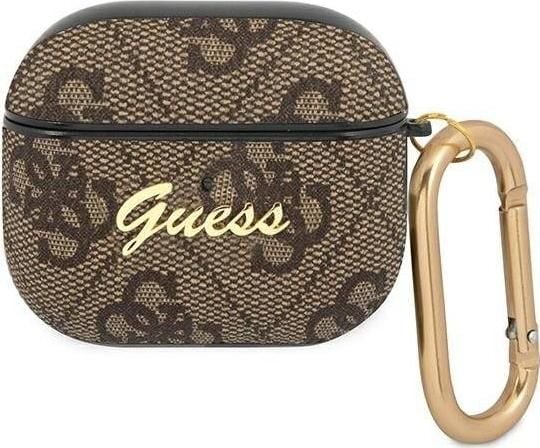 Guess GUA34GSMW AirPods 3-skal brun/brun 4G Script Metal Collection