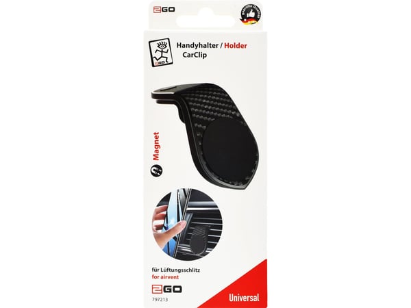 2GO CarClip, Mobiltelefon/smarttelefon, Passiv holder, Bil, Sort