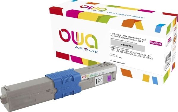 OWA Armor OWA Armor -väriaine OKI C310, 330, 331, 510, 511, 530, 531, MC 351, 352, 361, 362, 2000 sivua, 44469705, cerve/magenta