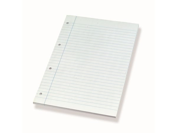 Standardblok, Bantex, Standard pad, A4 hvid, 210x297mm - (5 stk.)