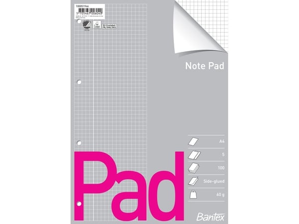 Bantex 100051946, 210 x 297 mm (A4), Rute papir, 60 g/m², 210 mm, 297 mm, 8 mm
