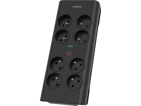 Philips SPN7080BA/60 overspenningsvern Svart 8 AC-uttak 2 m