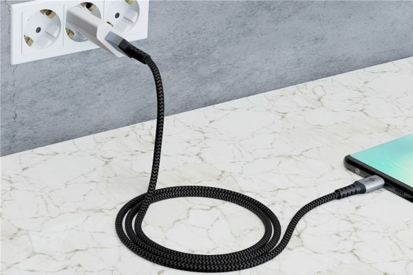 Goobay 49303, 2 m, USB C, USB C, USB 2.0, 0,48 Gbit/s, Grå, Sølv