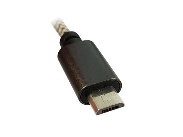 LC Power - USB-kabel - USB (M) til Micro-USB Type B (M) - 2 A - 1 m - Svart, Sølv