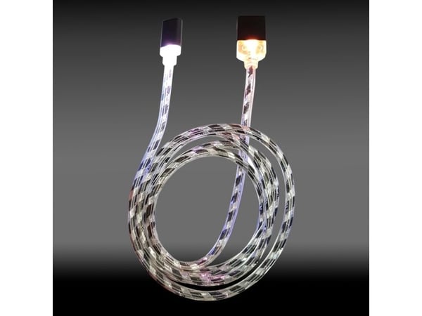 LC Power - USB-kabel - USB (M) til Micro-USB Type B (M) - 2 A - 1 m - Svart, Sølv