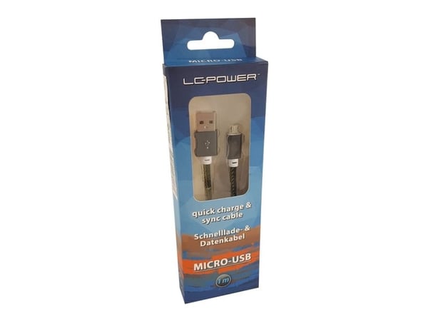 LC-Power LC-C-USB-MICRO-1M-5, 1 m, USB A, Micro-USB B, Kamuflasje, Grønn