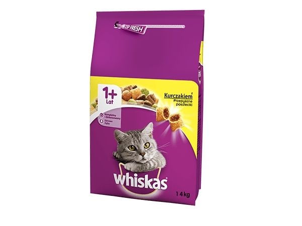 Whiskas tørrfôr for voksne katter med kylling - 14 kg