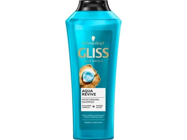 GLISS_Aqua Revive fuktighetsgivende sjampo for normalt og tørt hår 400 ml