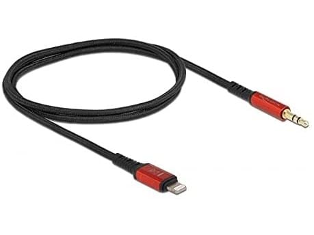 DeLOCK 86586, 3.5mm, Uros, Lightning, Uros, 0,5 m, Musta, Punainen