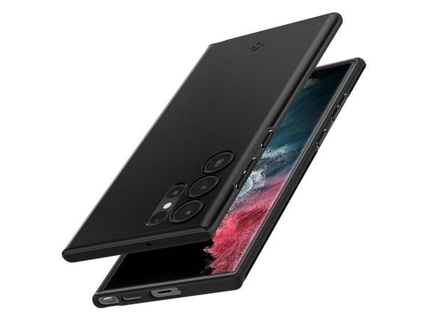 Spigen Thin Fit, Suojus, Samsung, Galaxy S22 Ultra 5G, 17,3 cm (6.8"), Musta