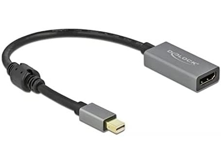 Delock - Adapterkabel - DisplayPort hann til HDMI hunn - 20 cm - grå, svart - aktiv