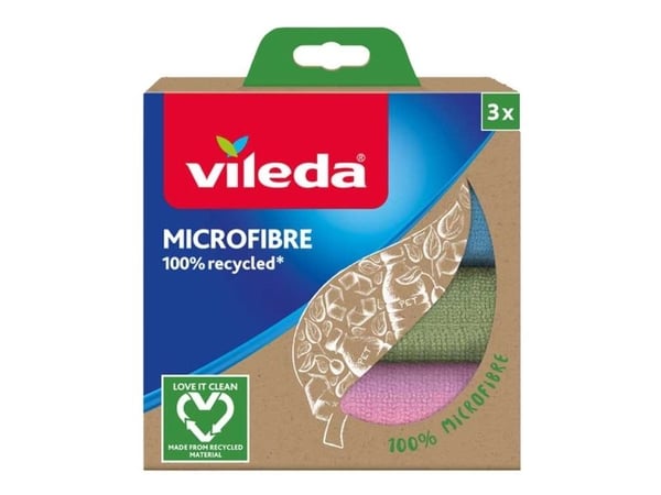 Vileda mikrofiberklut 100 % resirkulert, 3 stk.