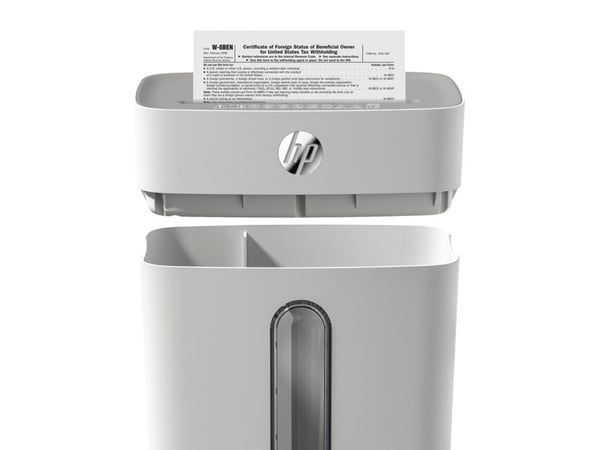 HP OneShred 8CC, Partikkelkutt-makulering, 22 cm, 5 mm, 25 l, 68 dB, Knapper