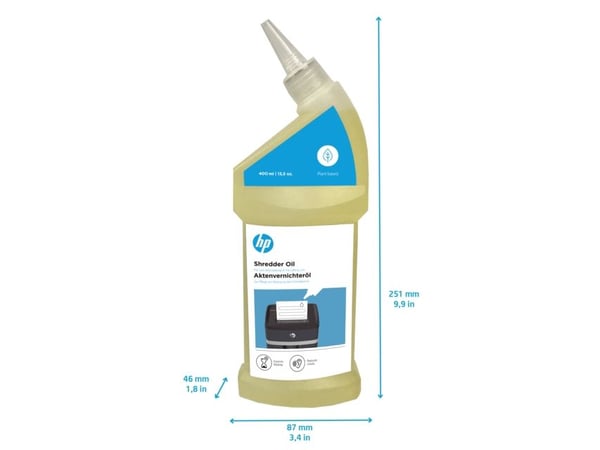 HP Shredder Oil, 400 ml, Smøreolje, 0,4 l, Gjennomsiktig, 87 mm, 46 mm, 251 mm