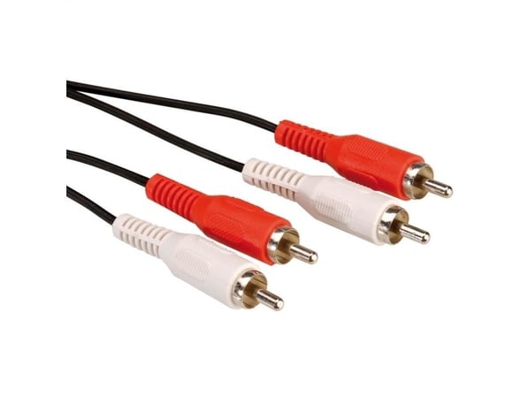 ROLINE 11.99.4338, 2 x RCA, Hanstik, 2 x RCA, Hanstik, 10 m, musta