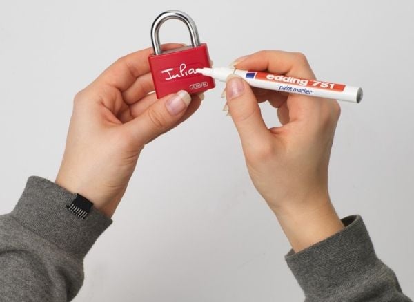 ABUS T65AL/40, Tradisjonell, Nøkkellås, Bruk flere nøkler, Verktøy boks, Rød, Aluminium