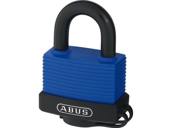 ABUS 04773, Tradisjonell, Nøkkellås, Bruk bare én nøkkel, Gjerde, Garage, Shed, Oppbevaringsskap, Verktøy boks, Trailer, Workshop, Sort, Blå, Solid...