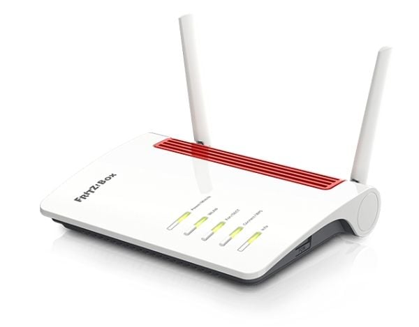 FRITZ!Box 6850 5G - Trådløs ruter - WWAN 4-portssvitsj - 1GbE - Wi-Fi 5 - Dobbeltbånd - 3G, 4G, 5G - VoIP-telefonadapter