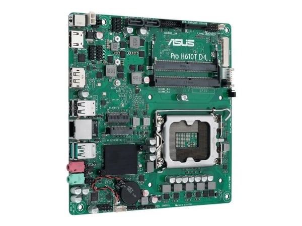 ASUS Pro H610T D4-CSM - Hovedkort - Thin mini ITX - LGA1700-sokkel - H610 Chipset - USB 3.2 Gen 1, USB 3.2 Gen 2 - Gigabit LAN - innbygd grafikk (C...