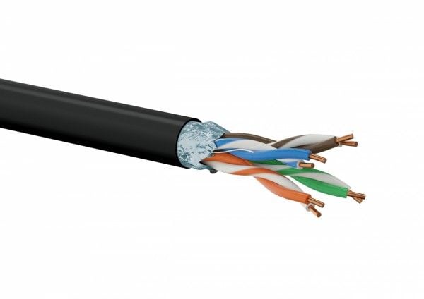 ALANTEC - Bulkkabel - 305 m - F/UTP (folieöverdraget oskärmat tvinnat par) - CAT 5e - utomhus, fast - svart