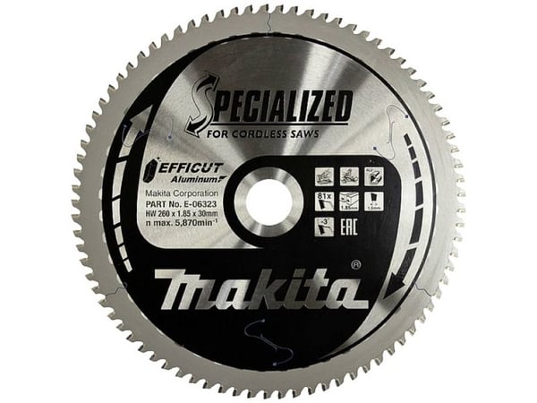 Makita E-06323, Kutteskive, Nedtrykket senter, Makita, 1,85 mm, Metallisk, Aluminium
