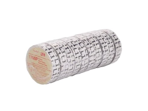 3MTM TemflexTM 1700P L1. Vaiheen merkintäteippi L1, 15 mm x 10 m. Musta teippi valkoisella kirjoituksella - (10 kpl)