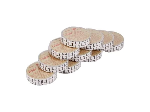 3MTM TemflexTM 1700P L1. Vaiheen merkintäteippi L1, 15 mm x 10 m. Musta teippi valkoisella kirjoituksella - (10 kpl)