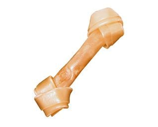 Knutet tyggeben natur 10 cm, 12 stk