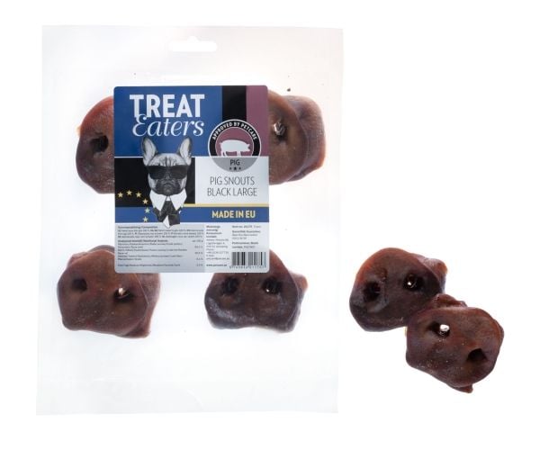 Hundeflaks grisører/små grisfinner sort large EU, 4-pk