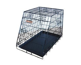 P.P Travel hundekasse til bil, vinklet 75x47x56 Black, Medium