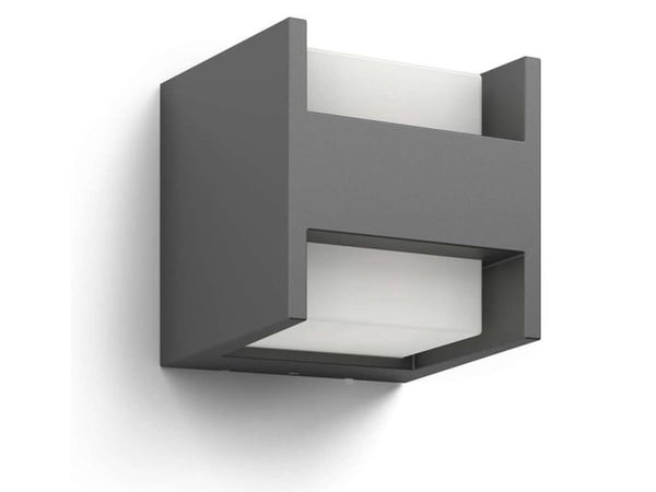 Philips myGarden Arbour - Vägglampa - LED x 2 - totalt: 9 W (motsvarande 35 W) - varmt vitt ljus - kub - antracit