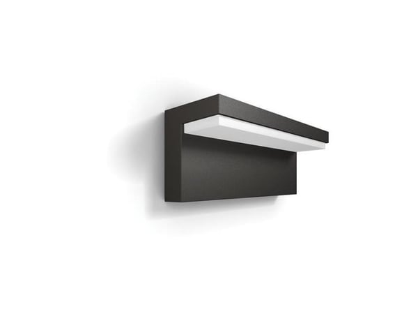Philips myGarden Bustan - Vegglampe - LED x 2 - total: 9 W (ekvivalent 80 W) - klasse F - varmt hvitt lys - 2700 K - L-type - antrasittgrå