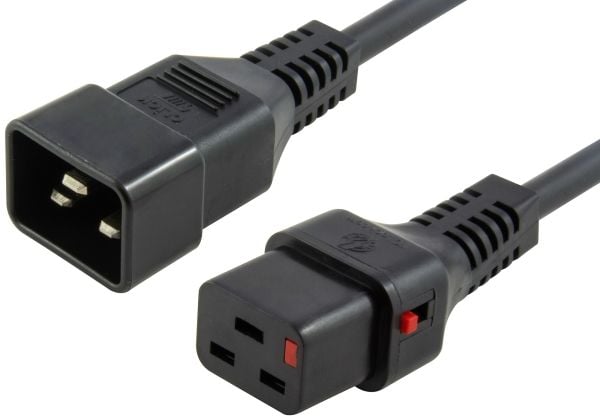 MicroConnect - Strømkabel - IEC 60320 C20 til IEC 60320 C19 låsende - AC 250 V - 16 A - 2 m - lajiteltu