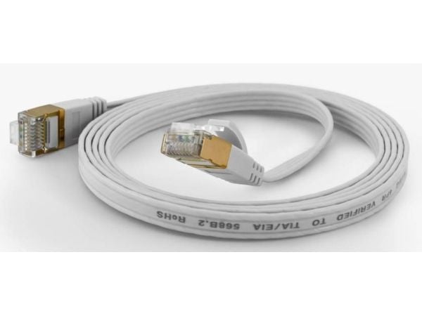 wantec - Koblingskabel - RJ-45 (hann) til RJ-45 (hann) - 15 m - CAT 6a - hvit
