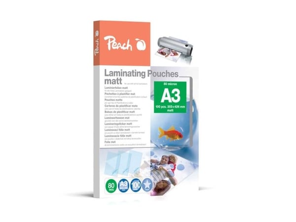 Peach S-PP580-15, Gjennomsiktig, Matt, A3, Termisk, 0,08 mm, 100 stykker